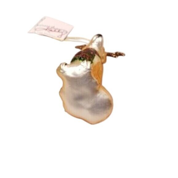 Golden Retriever Glass Ornament Glitter Antlers 4 1/2" Tall Christmas Decoration - Picture 5 of 5